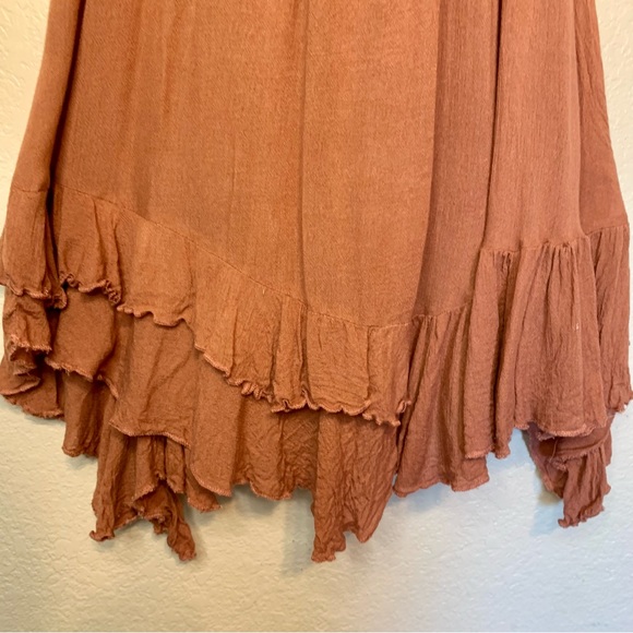 Free People Adella Crochet Floral Lace Ruffle Hem Smocked Strappy Back XS - Picture 7 of 14